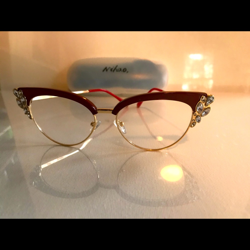Nihao Retro Red Cat Eye Glasses